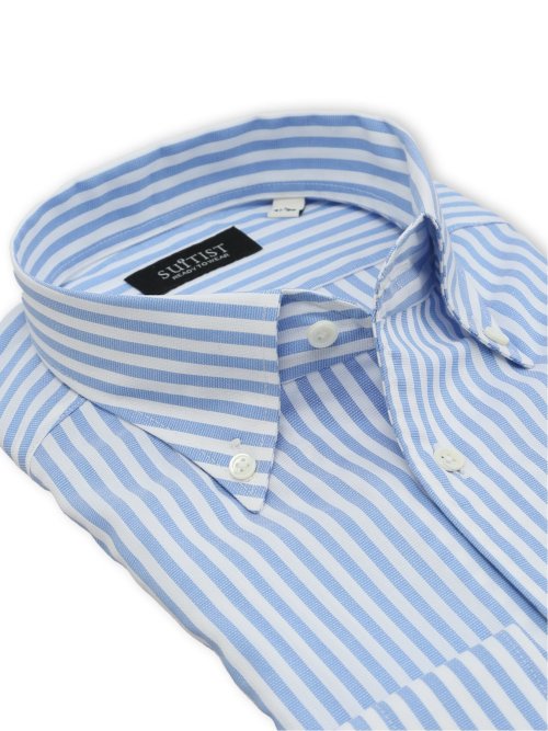 綿混 ストレッチ テーラードフィット ワンピース ボタンダウン 長袖 シャツ