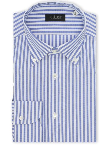 綿混 ストレッチ テーラードフィット ワンピース ボタンダウン 長袖 シャツ