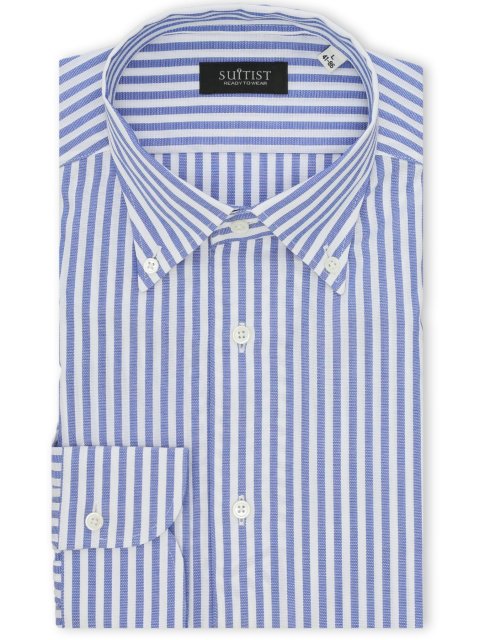 綿混 ストレッチ テーラードフィット ワンピース ボタンダウン 長袖 シャツ