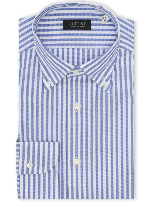 綿混 ストレッチ テーラードフィット ワンピース ボタンダウン 長袖 シャツ