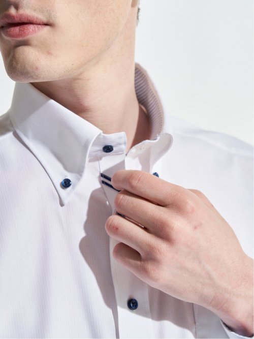 クールマックス+ストレッチ スタンダードフィット ボタンダウン長袖シャツ