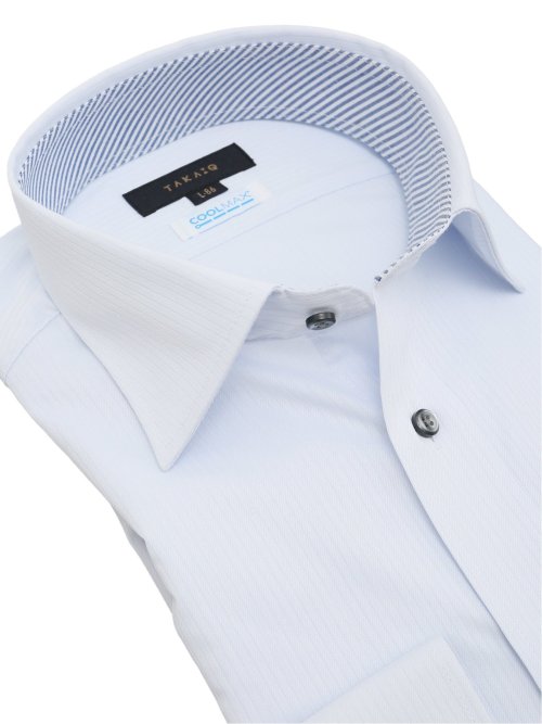 クールマックス+ストレッチ スタンダードフィット ワイドカラー長袖シャツ