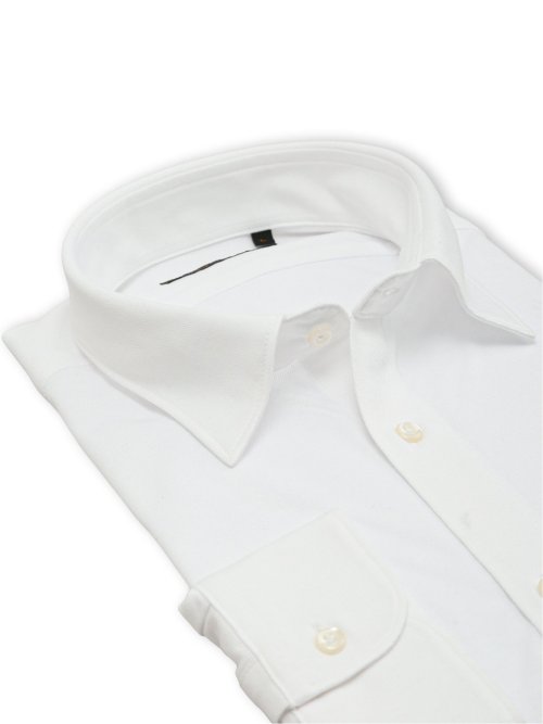 クールマックス ストレッチ NEWスタンダードフィット ショートワイドカラー 長袖 ニットシャツ