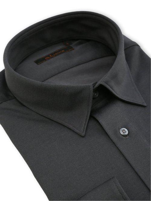 形態安定 吸水速乾 ストレッチ NEWスタンダードフィット ショートワイドカラー長袖ニットシャツ