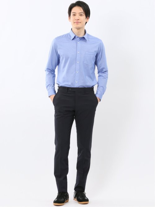 クールマックス ストレッチ NEWスタンダードフィット ショートワイドカラー 長袖 ニットシャツ