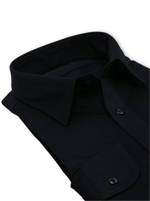 クールマックス ストレッチ NEWスタンダードフィット ショートワイドカラー 長袖ニット シャツ