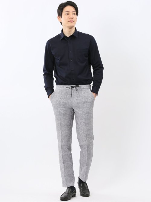 クールマックス ストレッチ NEWスタンダードフィット ショートワイドカラー 長袖ニット シャツ