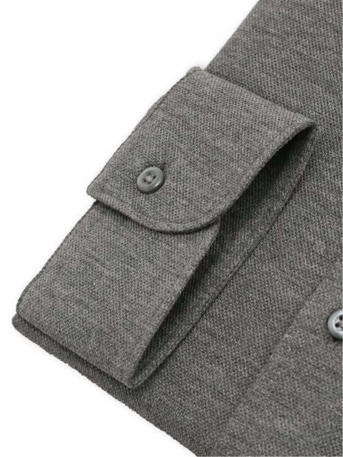 綿100% ストレッチ NEWスタンダードフィット ショートワイドカラー長袖ニットシャツ