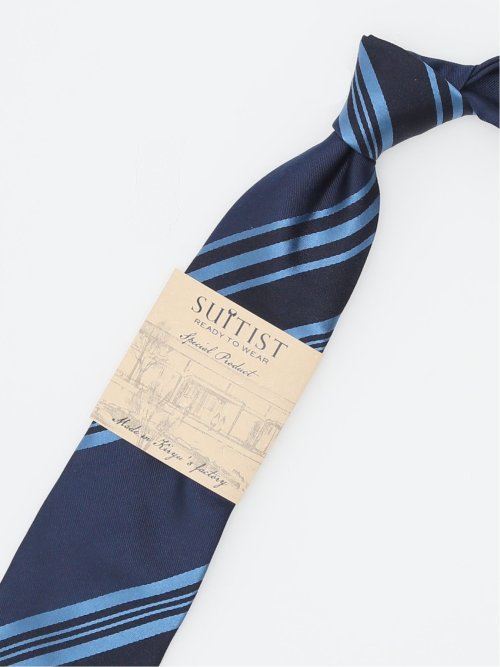 日本製 シルクストライプ柄 レギュラータイ 8.0cm幅