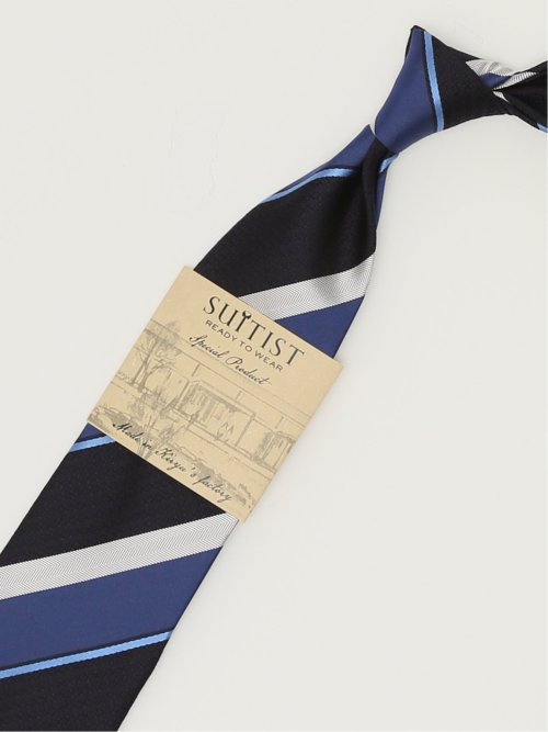 日本製 シルクストライプ柄 レギュラータイ 8.0cm幅