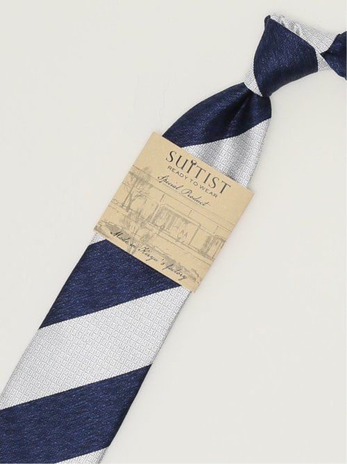 日本製 シルクストライプ柄 レギュラータイ 8.0cm幅