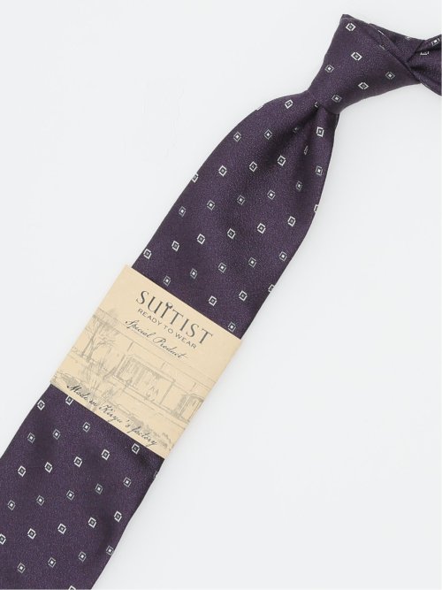 日本製 シルク小紋柄 レギュラータイ 8.0cm幅