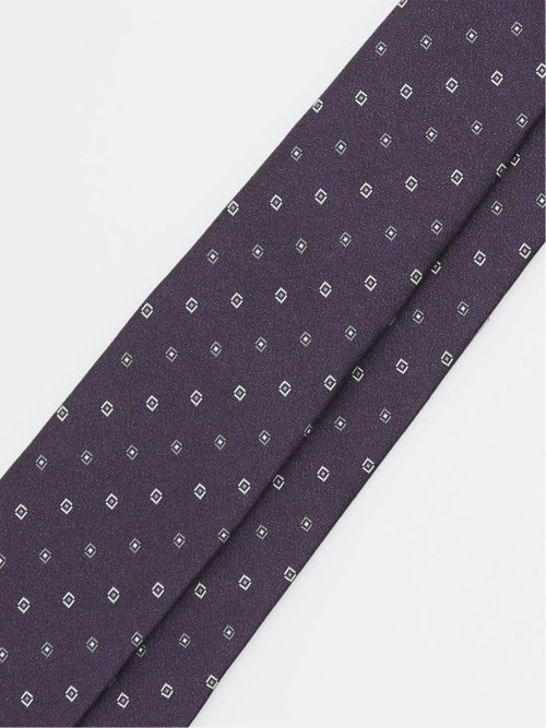 日本製 シルク小紋柄 レギュラータイ 8.0cm幅