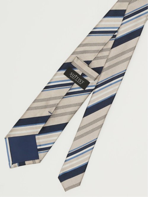 日本製 シルクストライプ柄 レギュラータイ 8.0cm幅