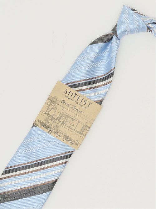 日本製 シルクストライプ柄 レギュラータイ 8.0cm幅