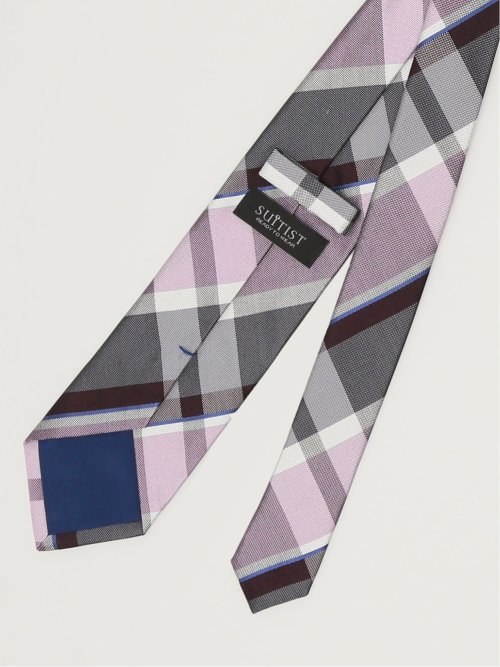 日本製 シルクチェック柄 レギュラータイ 8.0cm幅