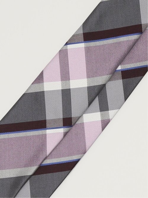 日本製 シルクチェック柄 レギュラータイ 8.0cm幅