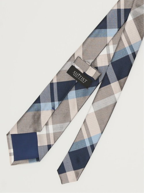 日本製 シルクチェック柄 レギュラータイ 8.0cm幅