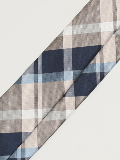 日本製 シルクチェック柄 レギュラータイ 8.0cm幅