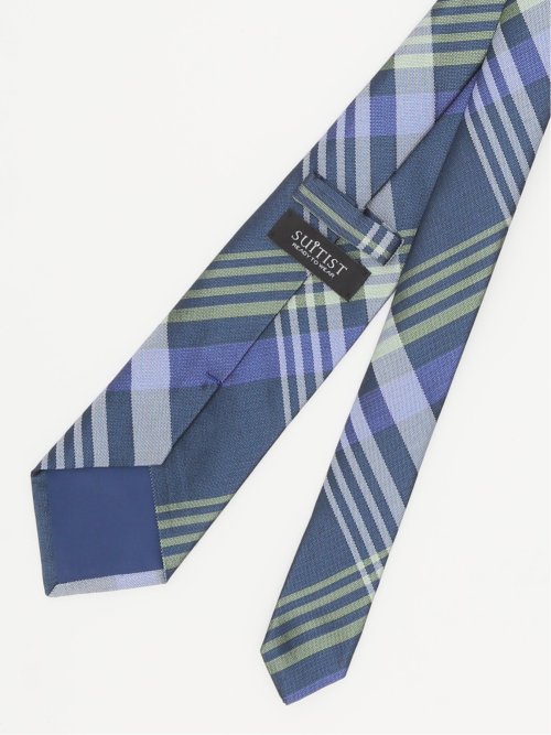 日本製 シルクチェック柄 レギュラータイ 8.0cm幅