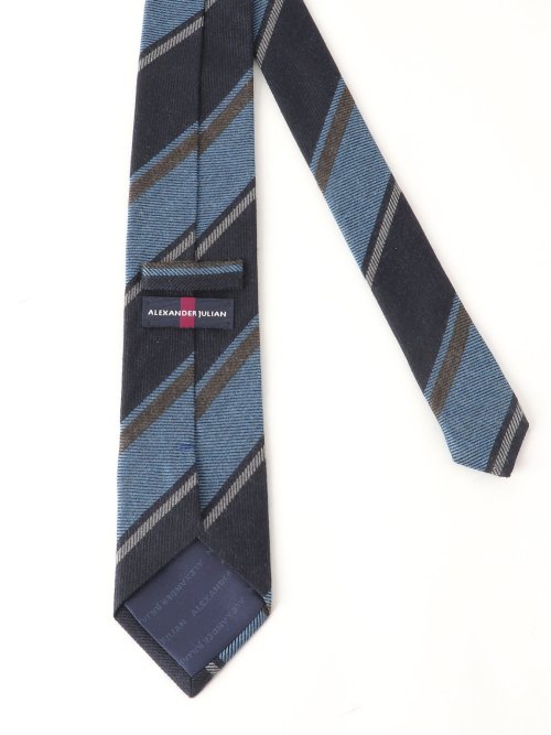 日本製 シルク起毛 ストライプ柄 レギュラータイ 8.0cm幅