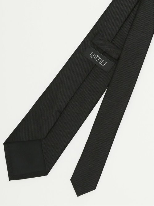 【大きいサイズ】スーティスト/SUITIST シルク フォーマルネクタイ 8.5cm幅 黒繻子