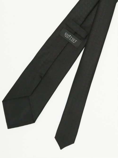 【大きいサイズ】スーティスト/SUITIST シルク フォーマルネクタイ 8.5cm幅 黒チェック