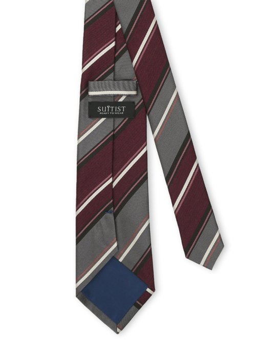 【大きいサイズ】スーティスト/SUITIST 日本製 シルクストライプ柄 レギュラータイ 8.5cm幅