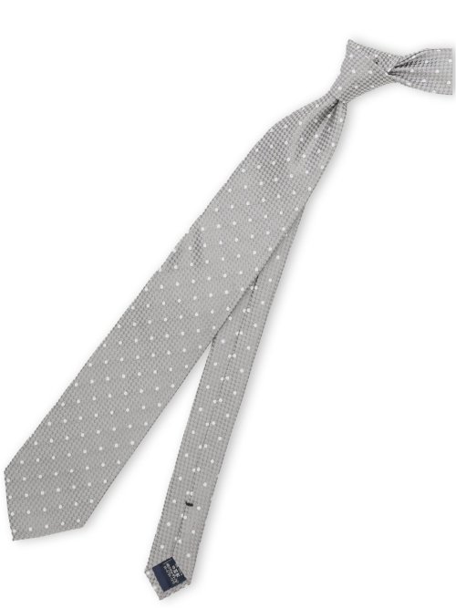 新品タグ付き　ネクタイ　モノグラム　グレー ファットゥーラ/FATTURA シルク撥水加工 レギュラータイ 8.0cm幅(Other