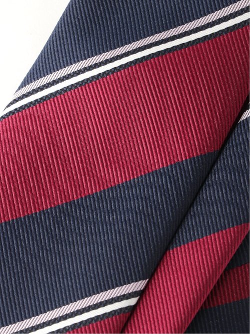 AJ×FAIRFAX シルクストライプ柄 レギュラータイ 8.0cm幅