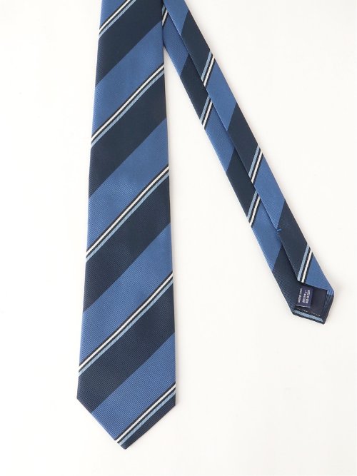 AJ×FAIRFAX シルクストライプ柄 レギュラータイ 8.0cm幅