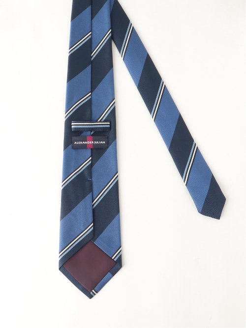 AJ×FAIRFAX シルクストライプ柄 レギュラータイ 8.0cm幅