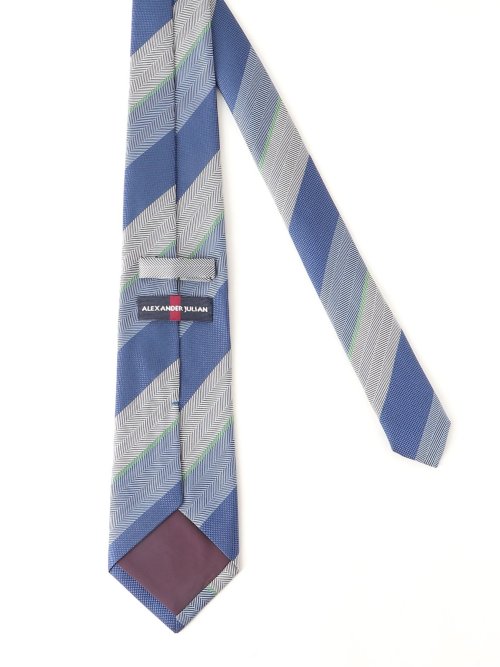 AJ×FAIRFAX シルクストライプ柄 レギュラータイ 8.0cm幅