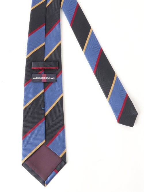 AJ×FAIRFAX シルクストライプ柄 レギュラータイ 8.5cm幅