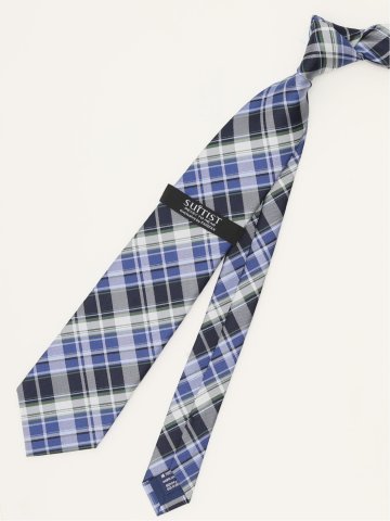 SUITIST×FAIRFAX シルクチェック柄 レギュラータイ 8.0cm幅