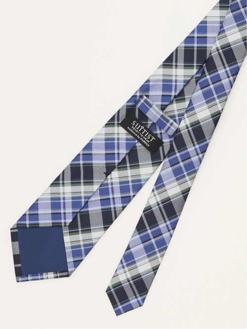 SUITIST×FAIRFAX シルクチェック柄 レギュラータイ 8.0cm幅