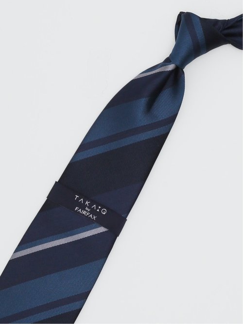 TAKA-Q×FAIRFAX シルクストライプ柄 レギュラータイ 8.0cm幅