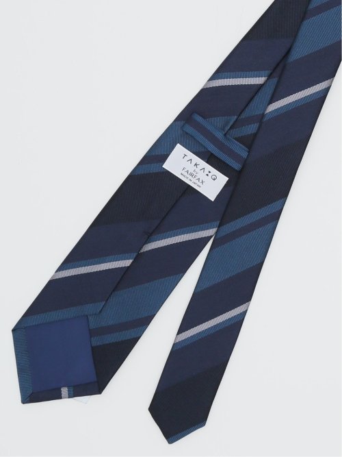 TAKA-Q×FAIRFAX シルクストライプ柄 レギュラータイ 8.0cm幅