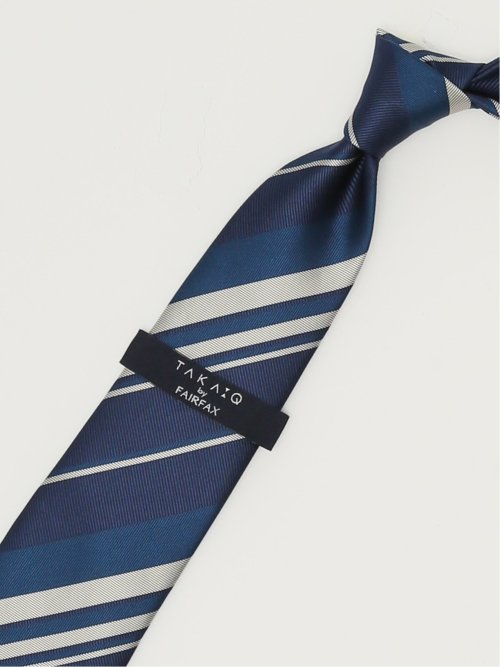 TAKA-Q×FAIRFAX シルクストライプ柄 レギュラータイ 8.0cm幅