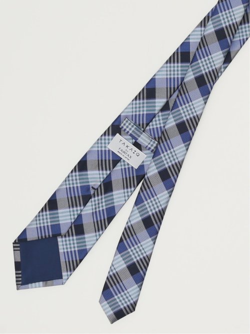 TAKA-Q×FAIRFAX シルクチェック柄 レギュラータイ 8.0cm幅