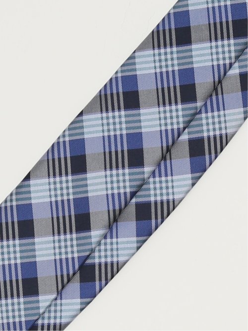 TAKA-Q×FAIRFAX シルクチェック柄 レギュラータイ 8.0cm幅