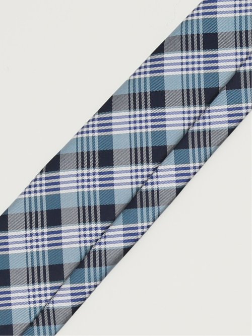 TAKA-Q×FAIRFAX シルクチェック柄 レギュラータイ 8.0cm幅