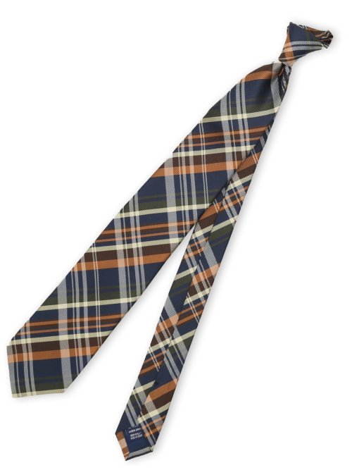 TAKA-Q×FAIRFAX シルクチェック柄 レギュラータイ 8.0cm幅