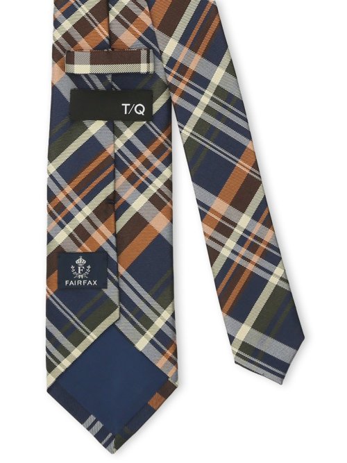 TAKA-Q×FAIRFAX シルクチェック柄 レギュラータイ 8.0cm幅
