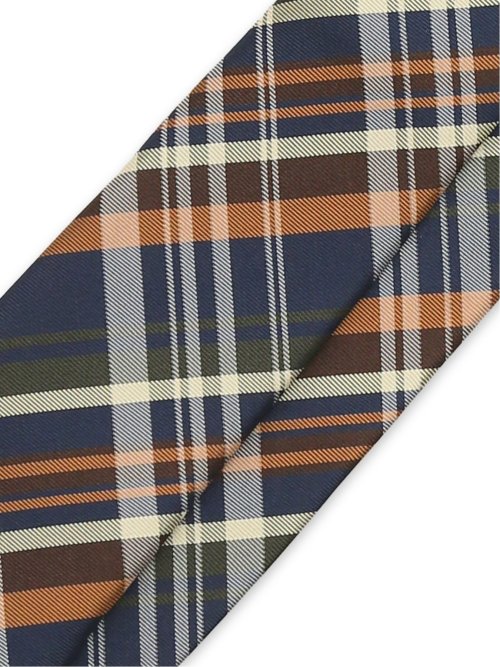 TAKA-Q×FAIRFAX シルクチェック柄 レギュラータイ 8.0cm幅