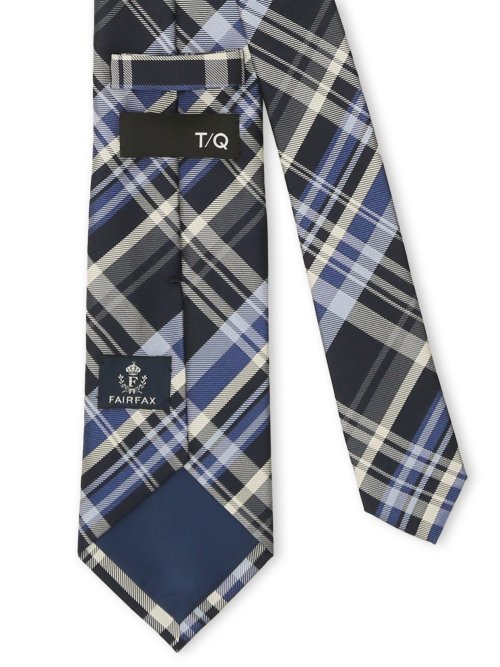 TAKA-Q×FAIRFAX シルクチェック柄 レギュラータイ 8.0cm幅