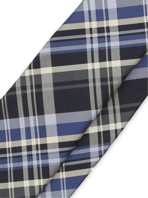 TAKA-Q×FAIRFAX シルクチェック柄 レギュラータイ 8.0cm幅