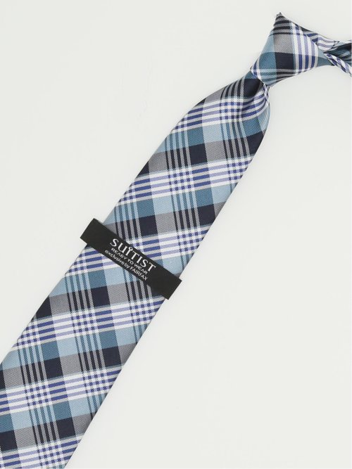 【大きいサイズ】スーティスト/SUITIST×FAIRFAX シルクチェック柄 レギュラータイ 8.5cm幅