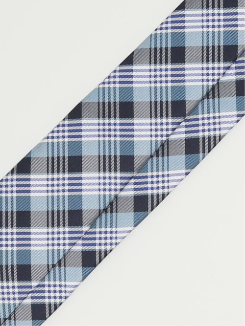 【大きいサイズ】スーティスト/SUITIST×FAIRFAX シルクチェック柄 レギュラータイ 8.5cm幅