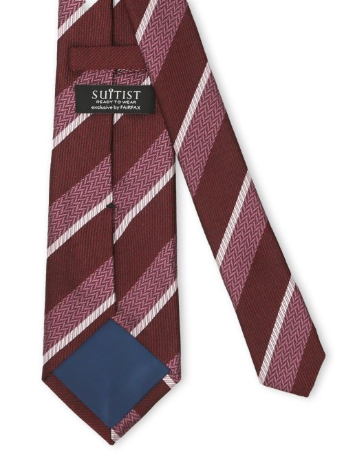 【大きいサイズ】スーティスト/SUITIST×FAIRFAX シルクストライプ柄 レギュラータイ 8.5cm幅